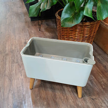 Load image into Gallery viewer, Smart Rectangular White Pot with wooden legs (IS Series PA11/a)
