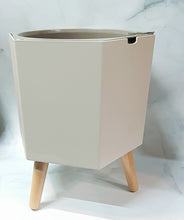 Load image into Gallery viewer, Smart Hexagon White Pot with short wooden legs (IS Series) PA13/2)
