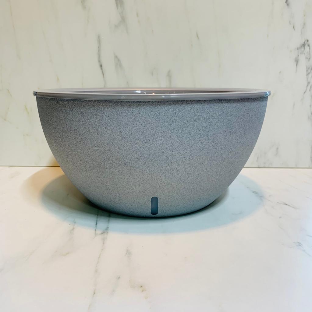 Round textured Grey Self Watering Pot - Pot Only (PA8)