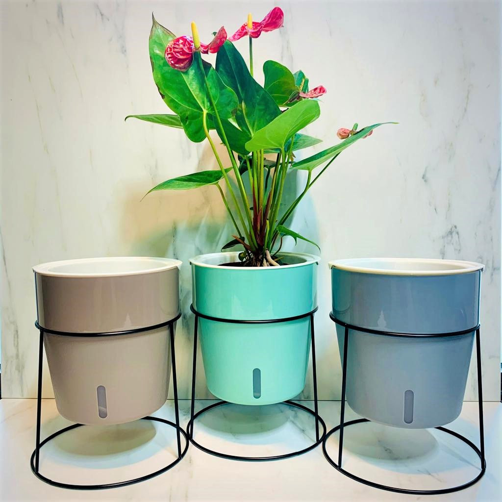 Round Self Watering Pots (in 4 Colours) - Pot only (PA2 Series)